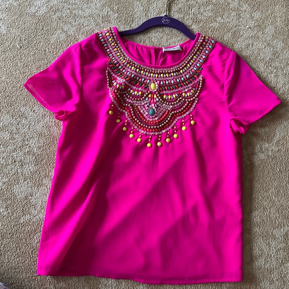 Miss Selfridges top size 4 beaded